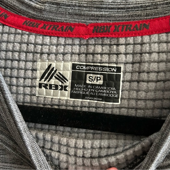 RBX Cross-training Long-sleeve Compression Shirt Size Small Space Dye Grey GUC - Picture 4 of 7